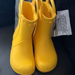 CROCS Yellow Kids Rain Boots